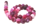 Preview: Edelstein Strang 10 mm Achat Rosa-Pink matt gestreift